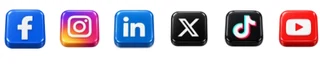 Connected Facebook, Instagram, LinkedIn, X, TikTok and YouTube channels